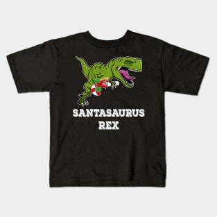 Men_s T Rex Holiday Kid Candy Cane Kids T-Shirt